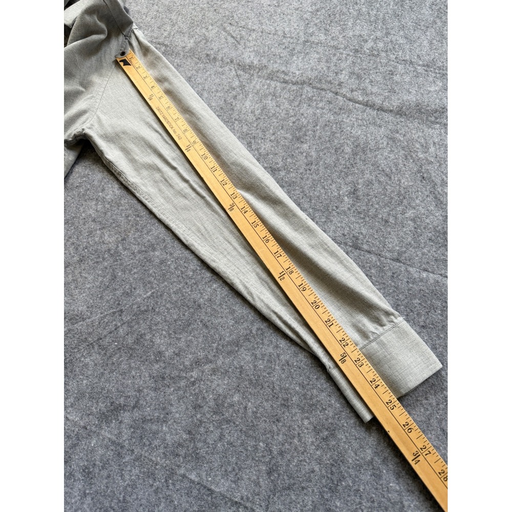 Reiss Button Down Shirt Mens Medium Grey Minimalist Slim Fit Long Sleeve - Picture 7 of 10